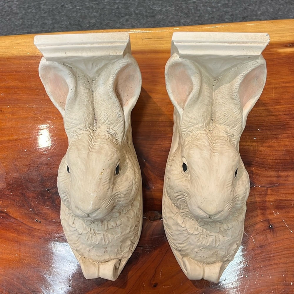 Vintage bunny shelf or corbel designed by artist Tellle M Stein 1995 rare find